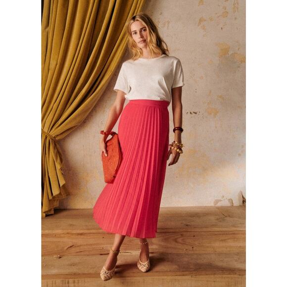 Sézane Dune Pleated Maxi Skirt - 2 (Fr Size 34)